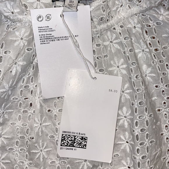 & Other Stories US 6 White Blouse NWT - Picture 5 of 6